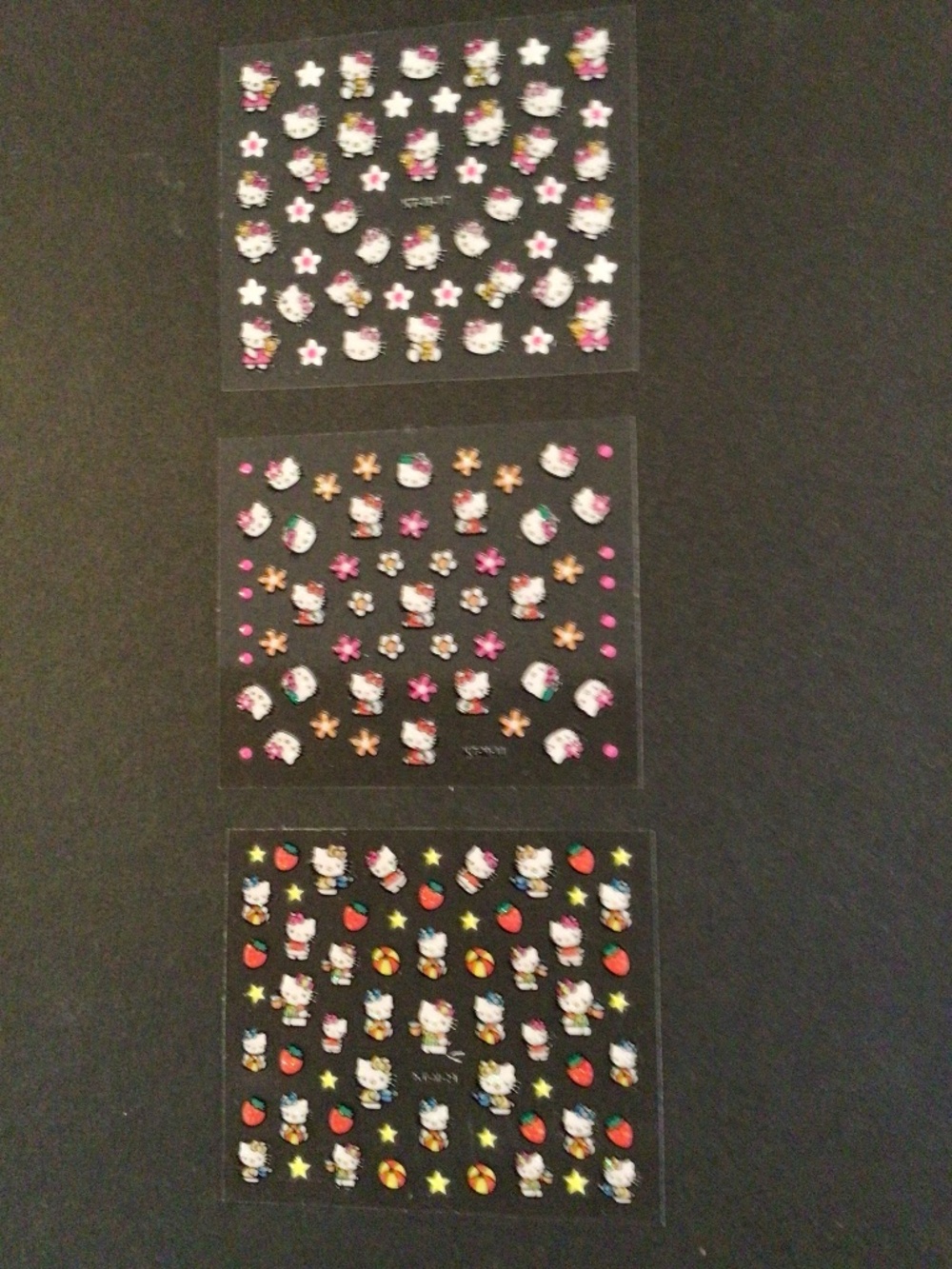 Nail stickers with hello kitty designs 3 sheets with approx. 40 stickers